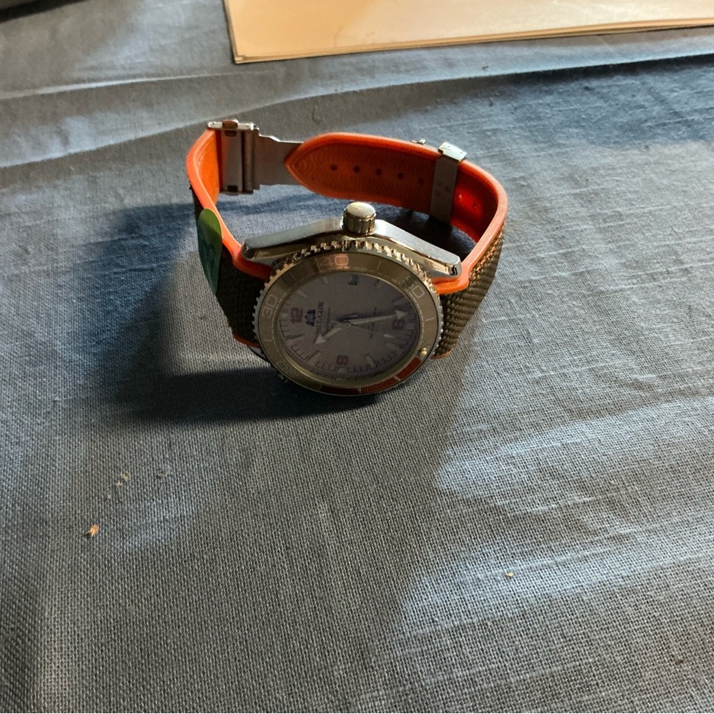 Invicta Watch with Orange and Silver Accents